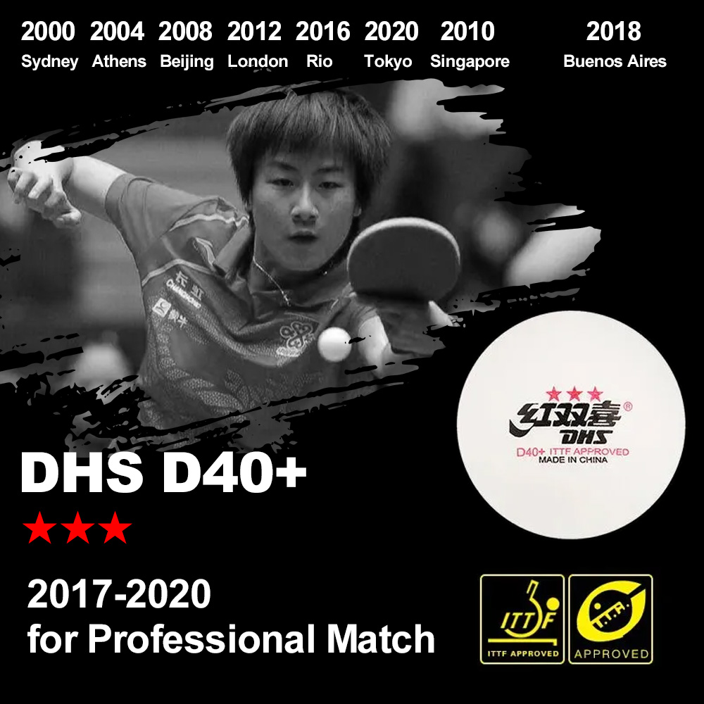 DHS D40+ DJ40+ Ping Pong Balls - đánh giá và giá Table Tennis Olympics